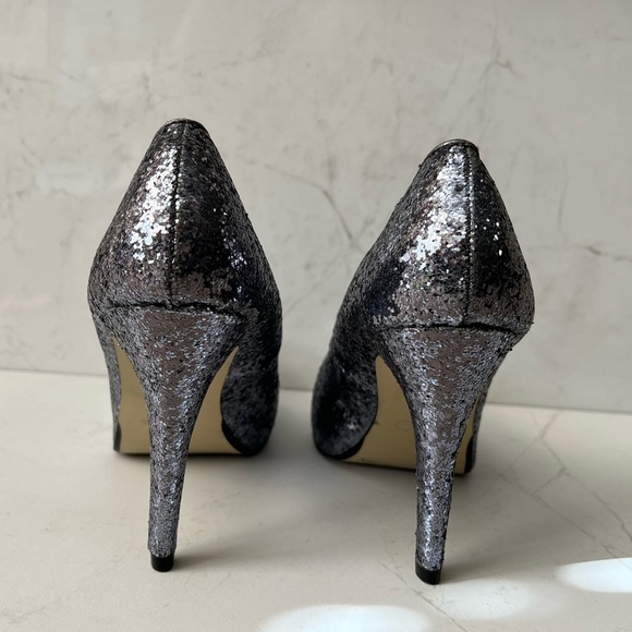 Silver Glitter Platform Heels by Cato - Picture 4 of 5